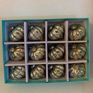 Martha Stewart Ornaments 12 Silver Mercury Glass Embellished Christmas Ornaments